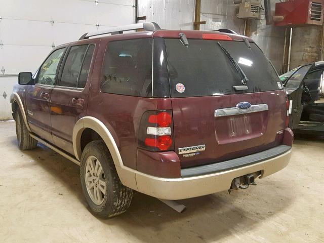 1FMEU74887UB46180 - 2007 FORD EXPLORER E BURGUNDY photo 3