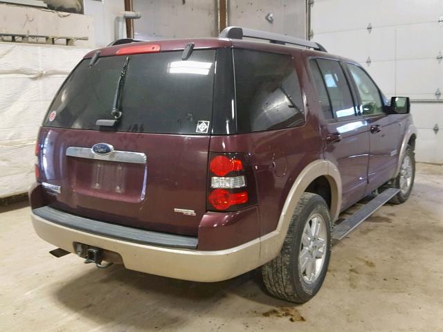 1FMEU74887UB46180 - 2007 FORD EXPLORER E BURGUNDY photo 4