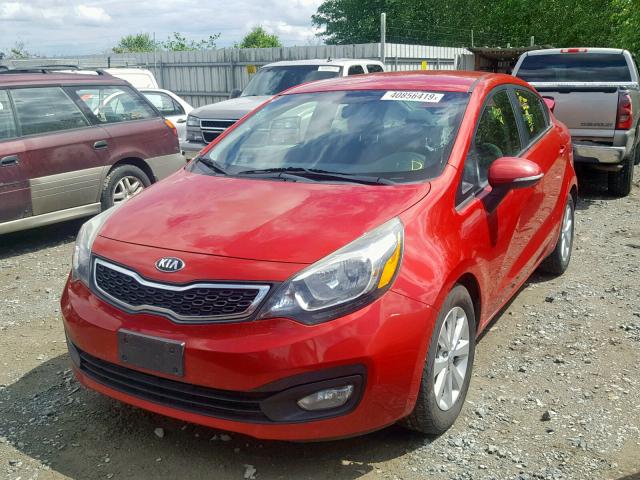 KNADN4A34D6309568 - 2013 KIA RIO EX RED photo 2