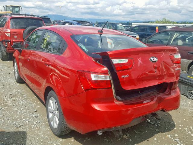 KNADN4A34D6309568 - 2013 KIA RIO EX RED photo 3