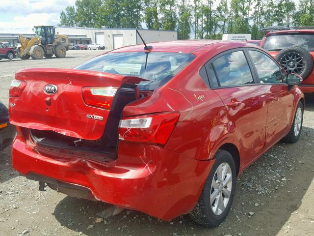 KNADN4A34D6309568 - 2013 KIA RIO EX RED photo 4