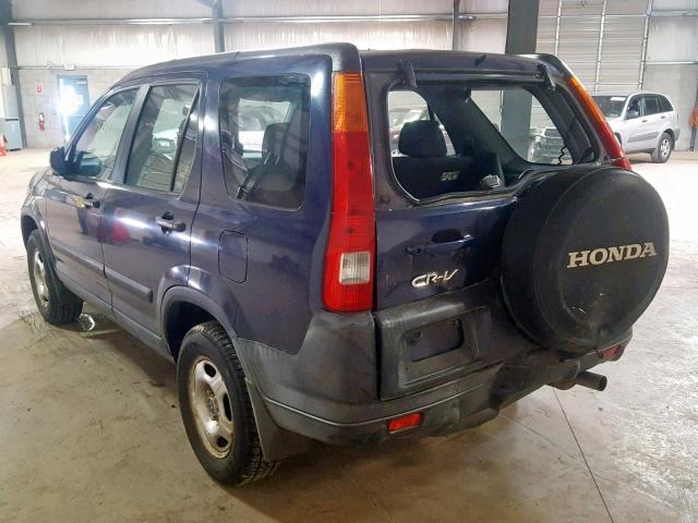 SHSRD78454U226028 - 2004 HONDA CR-V LX BLUE photo 3