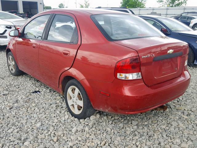 KL1TD52635B405465 - 2005 CHEVROLET AVEO BASE Qırmızı foto 3