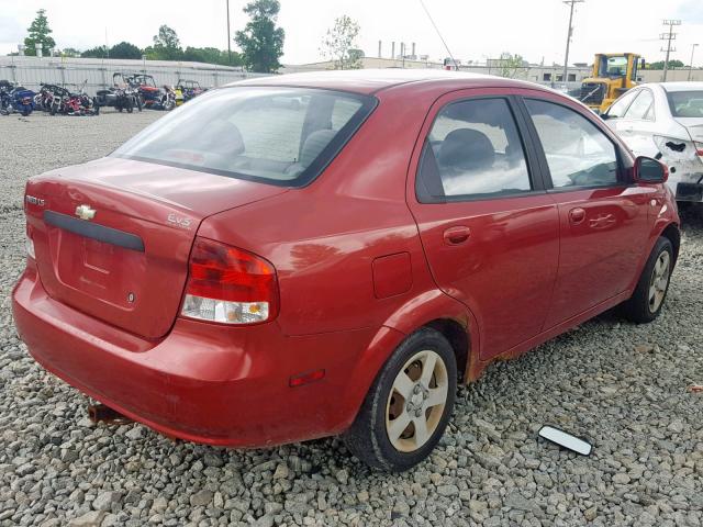 KL1TD52635B405465 - 2005 CHEVROLET AVEO BASE Qırmızı foto 4