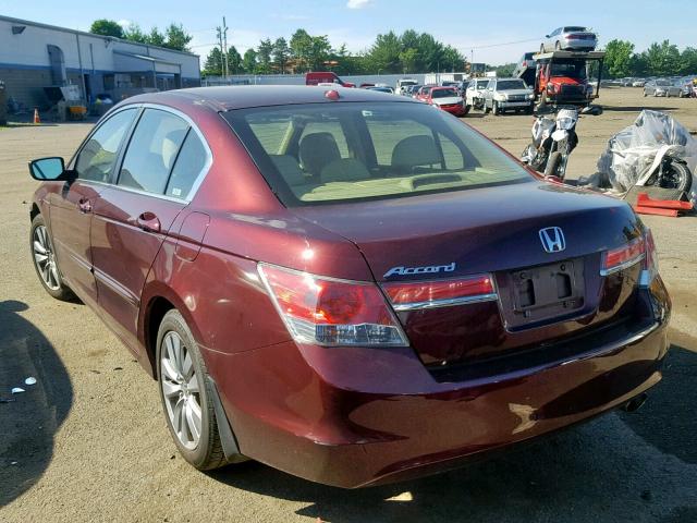 1HGCP2F88BA032985 - 2011 HONDA ACCORD EXL BURGUNDY photo 3