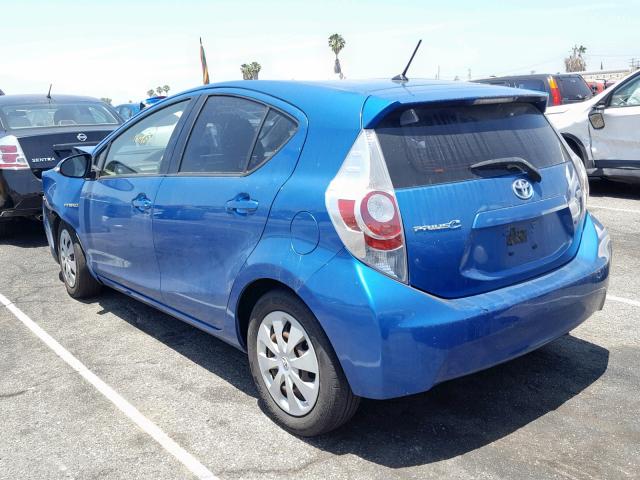 JTDKDTB34C1521050 - 2012 TOYOTA PRIUS C BLUE photo 3