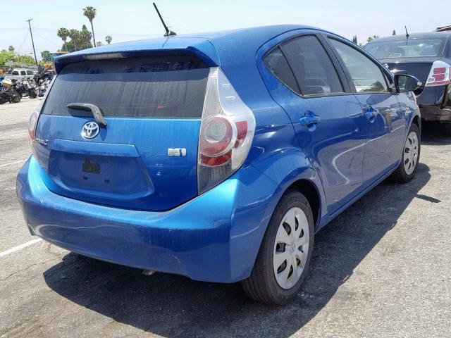 JTDKDTB34C1521050 - 2012 TOYOTA PRIUS C BLUE photo 4