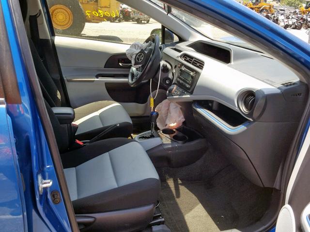 JTDKDTB34C1521050 - 2012 TOYOTA PRIUS C BLUE photo 5