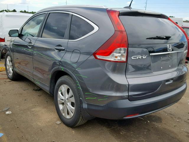 5J6RM4H77CL004757 - 2012 HONDA CR-V EXL BLUE photo 3