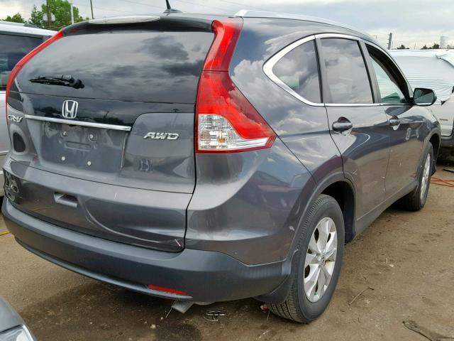 5J6RM4H77CL004757 - 2012 HONDA CR-V EXL BLUE photo 4