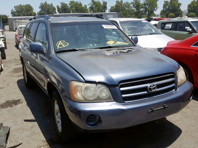 JTEGD21A630072312 - 2003 TOYOTA HIGHLANDER BLUE photo 1