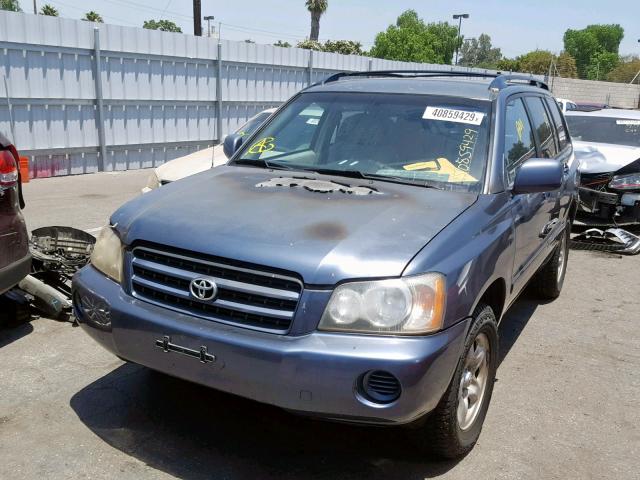 JTEGD21A630072312 - 2003 TOYOTA HIGHLANDER BLUE photo 2