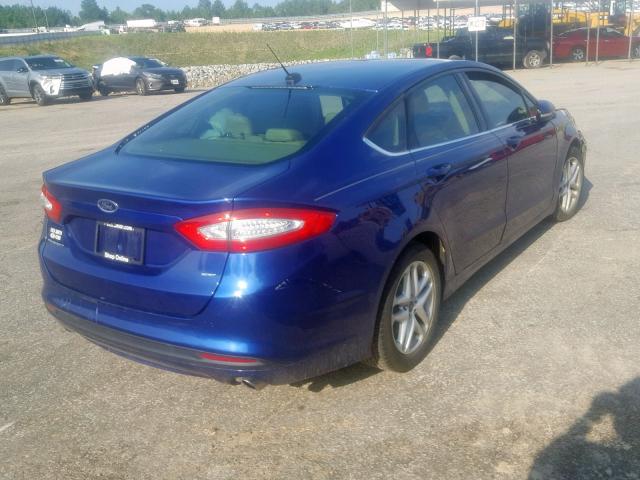 3FA6P0H72GR221767 - 2016 FORD FUSION SE BLUE photo 4