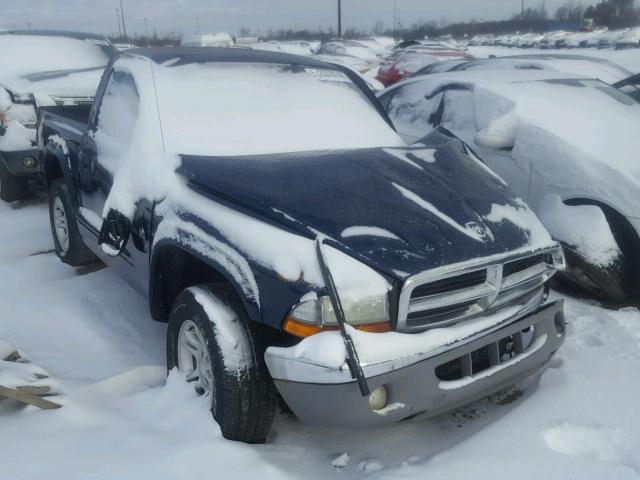 1B7FL46X12S664473 - 2002 DODGE DAKOTA SLT BLUE photo 1