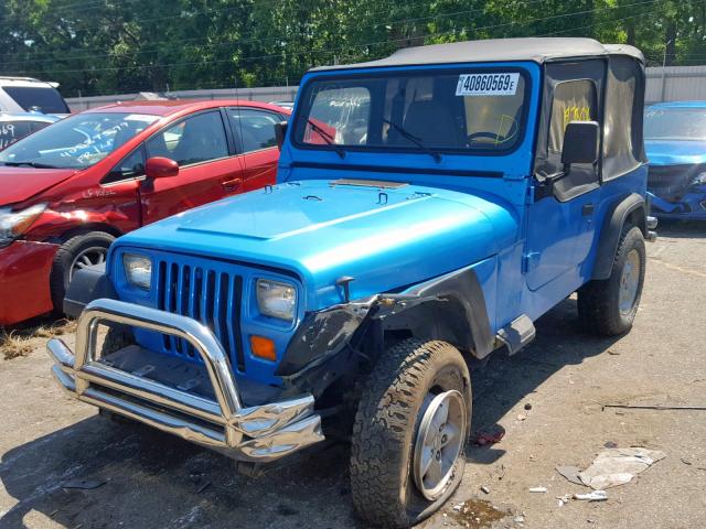 1J4FY19P5SP214835 - 1995 JEEP WRANGLER / BLUE photo 2