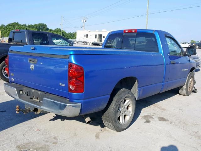 1D7HA16P47J536745 - 2007 DODGE RAM 1500 S BLUE photo 4