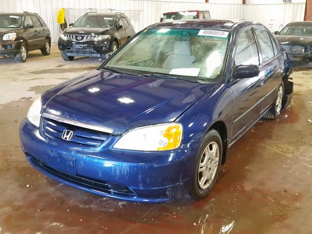 2HGES16482H934746 - 2002 HONDA CIVIC DX BLUE photo 2