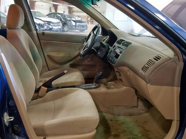 2HGES16482H934746 - 2002 HONDA CIVIC DX BLUE photo 5