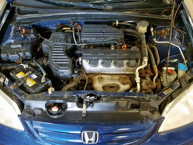 2HGES16482H934746 - 2002 HONDA CIVIC DX BLUE photo 7