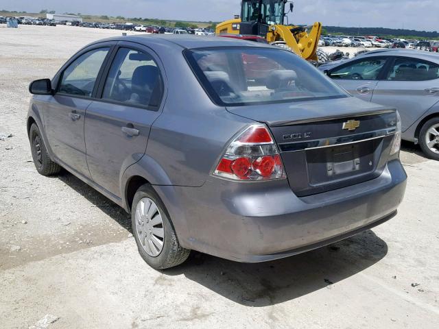 KL1TD56E49B653280 - 2009 CHEVROLET AVEO LS GRAY photo 3