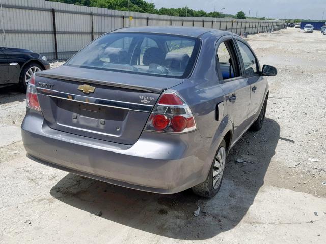 KL1TD56E49B653280 - 2009 CHEVROLET AVEO LS GRAY photo 4