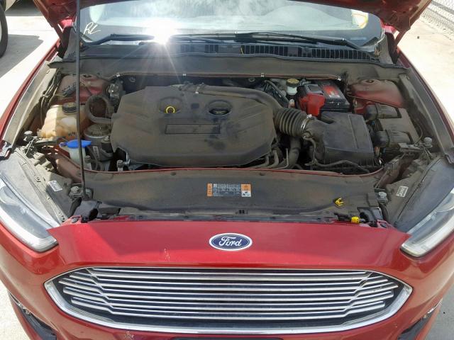 3FA6P0K91ER333192 - 2014 FORD FUSION TIT RED photo 7