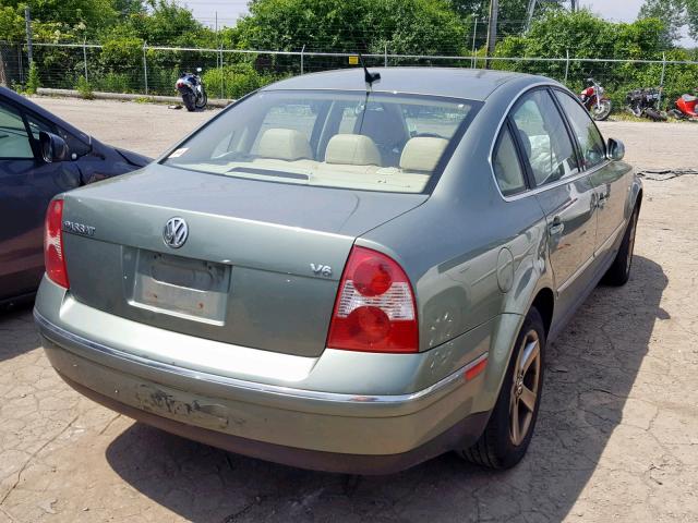 WVWRH63BX4P059411 - 2004 VOLKSWAGEN PASSAT GLX GREEN photo 4