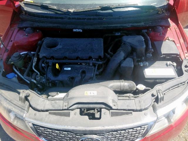 KNAFU4A25D5663334 - 2013 KIA FORTE EX RED photo 7