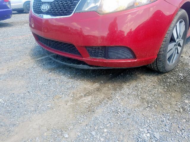 KNAFU4A25D5663334 - 2013 KIA FORTE EX RED photo 9