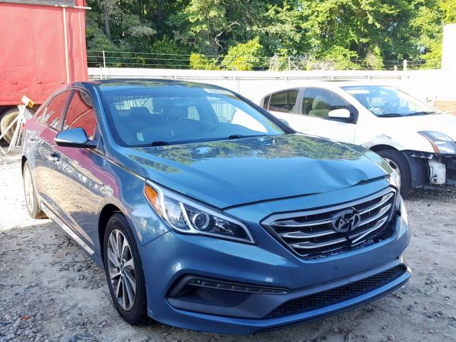 5NPE34AF5FH103692 - 2015 HYUNDAI SONATA SPO BLUE photo 1