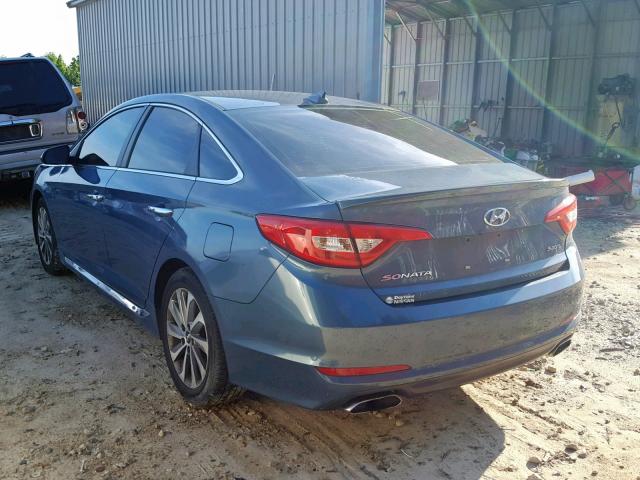 5NPE34AF5FH103692 - 2015 HYUNDAI SONATA SPO BLUE photo 3