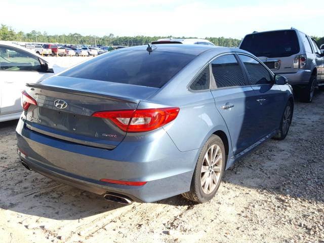 5NPE34AF5FH103692 - 2015 HYUNDAI SONATA SPO BLUE photo 4