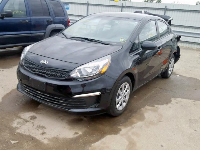 KNADM4A35H6016626 - 2017 KIA RIO LX BLACK photo 2