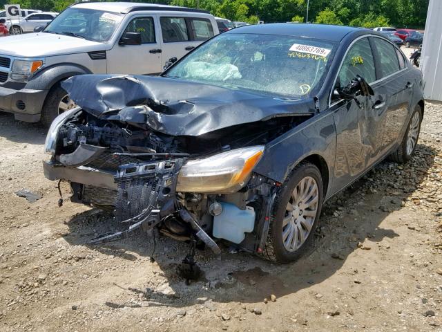 2G4GS5EV9D9137293 - 2013 BUICK REGAL PREM GRAY photo 2