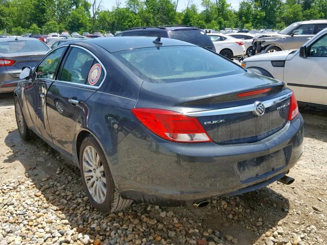 2G4GS5EV9D9137293 - 2013 BUICK REGAL PREM GRAY photo 3