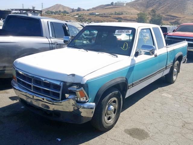 1B7GL23Y9TS629204 - 1996 DODGE DAKOTA TWO TONE photo 2