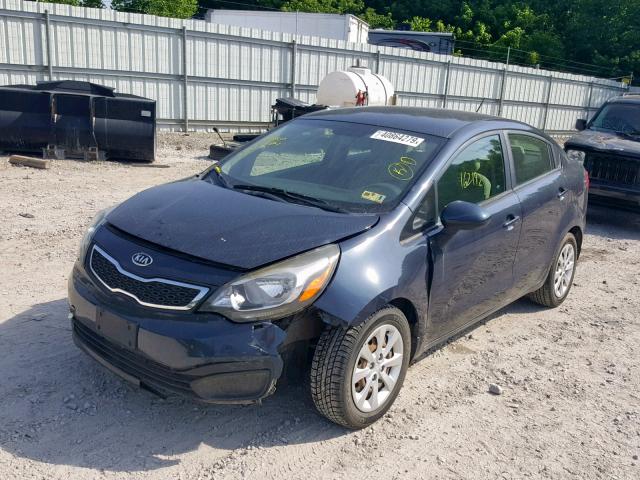 KNADN4A37C6051271 - 2012 KIA RIO EX BLUE photo 2