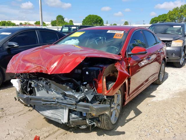 5NPE34AF6JH613851 - 2018 HYUNDAI SONATA SPO RED photo 2