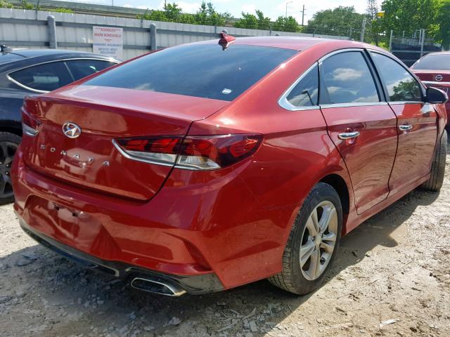 5NPE34AF6JH613851 - 2018 HYUNDAI SONATA SPO RED photo 4