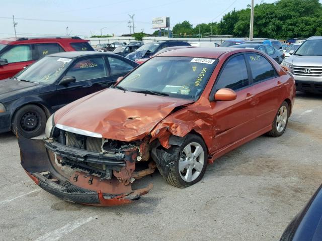 KNAFE121485013451 - 2008 KIA SPECTRA EX ORANGE photo 2