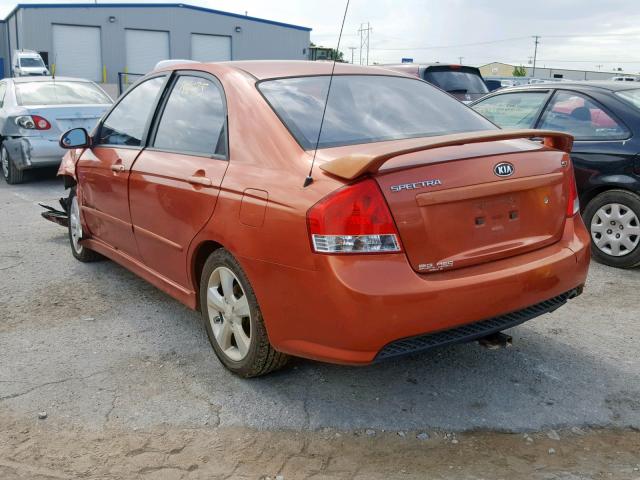 KNAFE121485013451 - 2008 KIA SPECTRA EX ORANGE photo 3