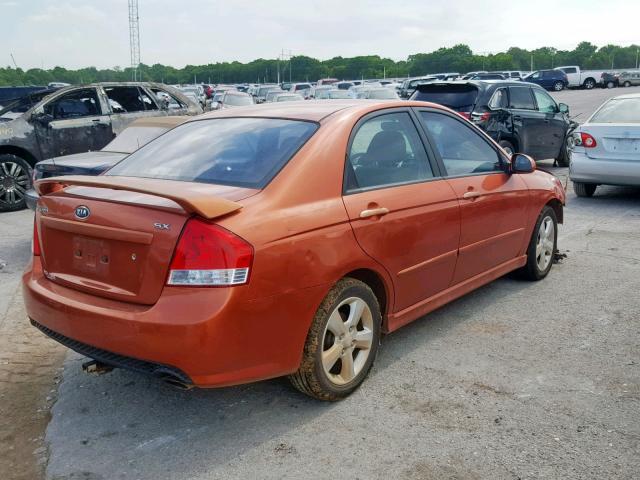 KNAFE121485013451 - 2008 KIA SPECTRA EX ORANGE photo 4