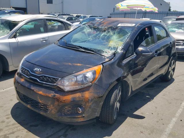 KNADN5A37F6443323 - 2015 KIA RIO EX BLACK photo 2