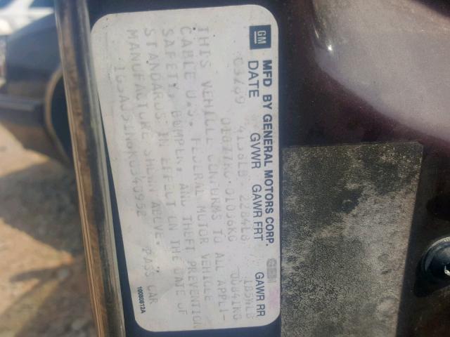 1G3AJ51N6KG340952 - 1989 OLDSMOBILE CUTLASS CI 棕色 照片 10