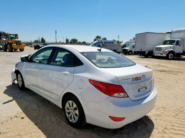 KMHCT4AE1GU070420 - 2016 HYUNDAI ACCENT SE WHITE photo 3