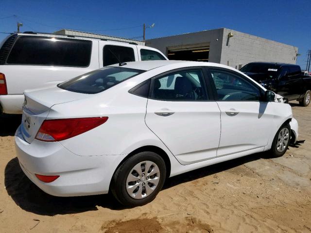 KMHCT4AE1GU070420 - 2016 HYUNDAI ACCENT SE WHITE photo 4