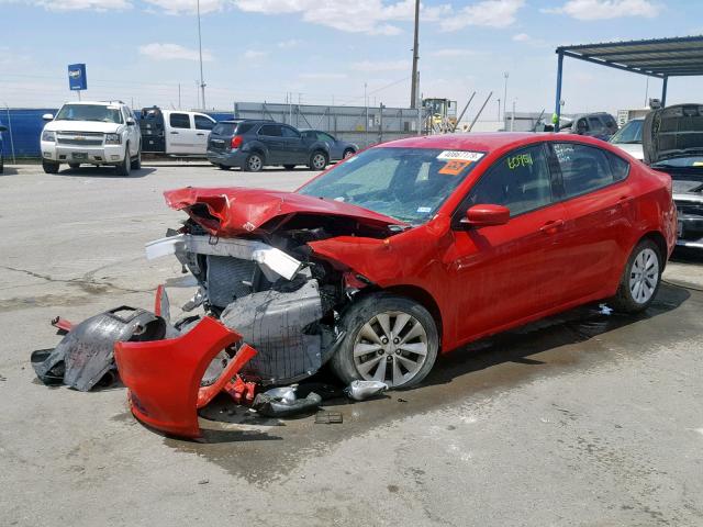 1C3CDFBA3ED815064 - 2014 DODGE DART SXT RED photo 2