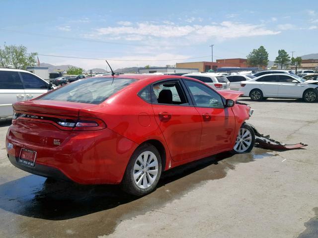 1C3CDFBA3ED815064 - 2014 DODGE DART SXT RED photo 4