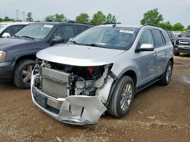 2FMDK3J94DBA40091 - 2013 FORD EDGE SEL SILVER photo 2