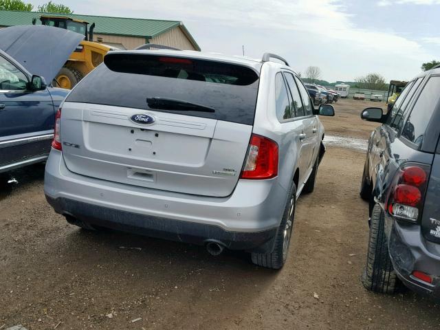 2FMDK3J94DBA40091 - 2013 FORD EDGE SEL SILVER photo 4